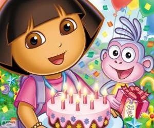 yapboz Dora explorer yıldönümünü kutluyor